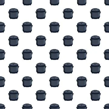 Multicooker kitchen appliance seamless cooking pattern background 스톡 일러스트