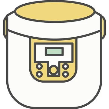 Multicooker kitchen appliance vector icon Stock Illustration