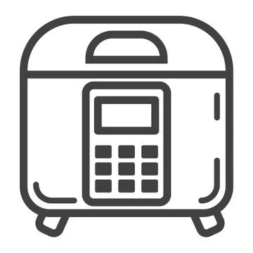Multicooker line icon, kitchen and appliance Illustrazione stock
