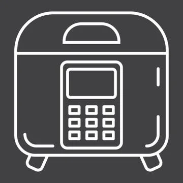 Multicooker line icon, kitchen and appliance Stock Illustration