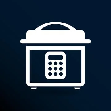 Multicooker monochrome icon  button chef cook cooker cooking Stock Illustration