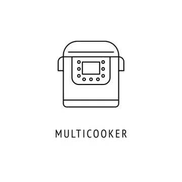 Multicooker outline icon Stock Illustration