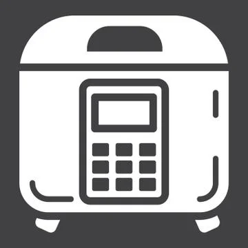 Multicooker solid icon, kitchen and appliance 스톡 일러스트