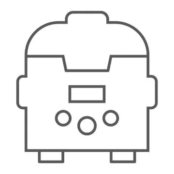 Multicooker thin line icon, kitchen and household, Stock Illustration