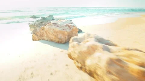 Multicopter flies up above the sea 動画素材 60041925