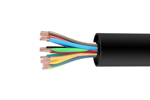Multicore flexible copper control cable wire Stock Photos