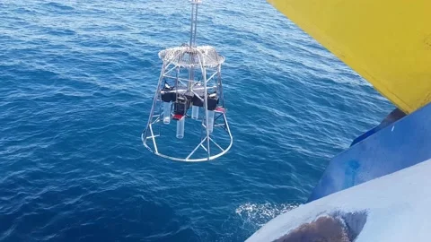 A multicorer for getting marine organisms Stock Footage 138752609
