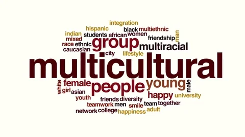 Multicultural animated word cloud. Stock Footage 69107101