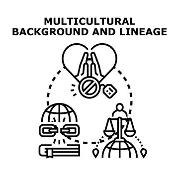 Multicultural background and lineage concept illustration Illustrazione stock
