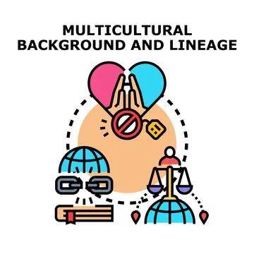 Multicultural background and lineage concept illustration Stock Illustration