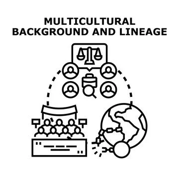 Multicultural background and lineage concept illustration Stock Illustration