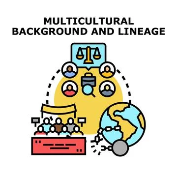Multicultural background and lineage concept illustration Stock Illustration