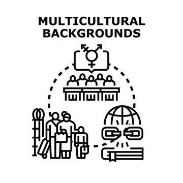 Multicultural backgrounds concept representing diversity and inclusion Stock Illustration