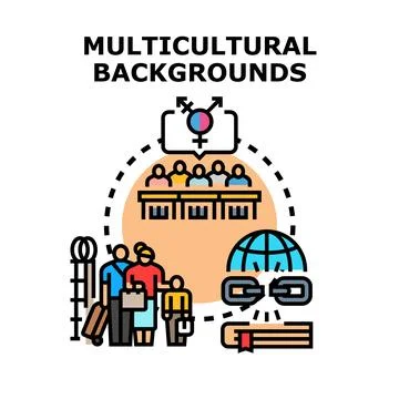 Multicultural backgrounds concept representing diversity and inclusion Stock Illustration
