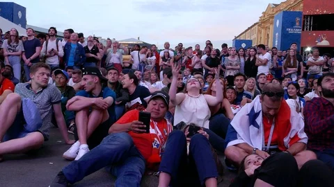 Multicultural fans all over world different ethnicity watching excited reaction Stock Footage 91634971
