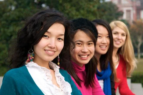 Multicultural female students Stock Photos