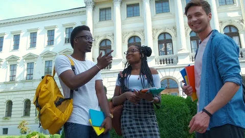 Multicultural Group of College Students Stock Footage 111957468