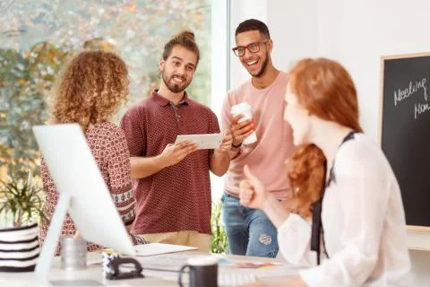 Multicultural group of teamworkers Stock Photos