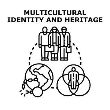 Multicultural identity and heritage concept vector illustration Stock Illustration