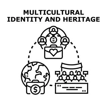 Multicultural identity and heritage concept development Stock Illustration