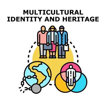 Multicultural identity and heritage concept vector illustration Stock Illustration