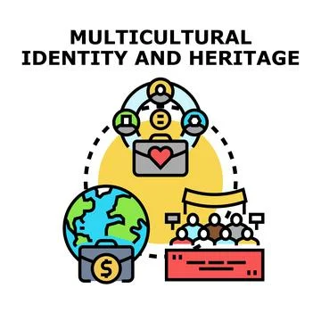 Multicultural identity and heritage concept development Stock Illustration