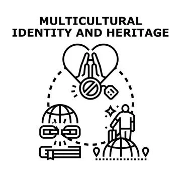 Multicultural identity and heritage vector concept illustration Stock Illustration