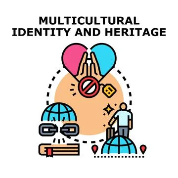 Multicultural identity and heritage vector concept illustration Stock Illustration