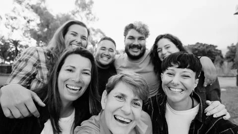 Multicultural people having fun together at park city   Happy group of friends  Stock Footage 248151480