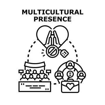 Multicultural presence concept with diverse group unity Stock Illustration