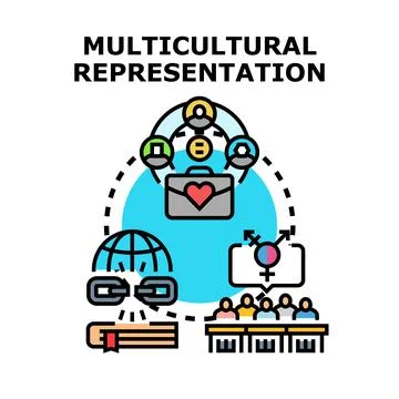 Multicultural representation showing global diversity and inclusion Stock Illustration