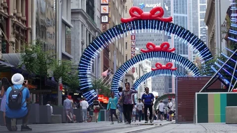 Multicultural Sydney at Christmas  4K Stock Footage 142680390