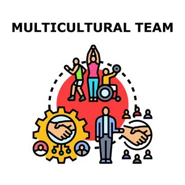 Multicultural team concept representing diverse collaboration Stock Illustration