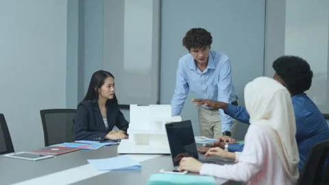 Multicultural Team Engaged in Creative Meeting Stock Footage 285785894