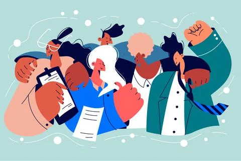 Multicultural team mixed ethnic group concept Illustrazione stock