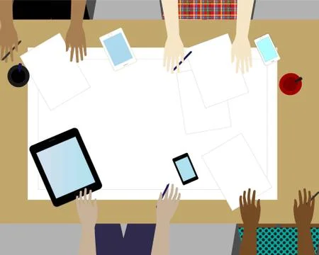 Multicultural Teamwork Stock Illustration