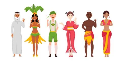 Multicultural vector set Stock Illustration