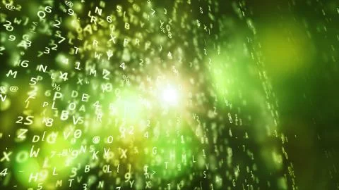 A multidimensional 3d illustration of cube shaped texts with blurred letters  Illustrazione stock