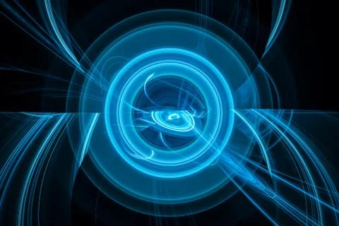 Multidimensional blue glowing futuristic technology abstract background Illustrazione stock