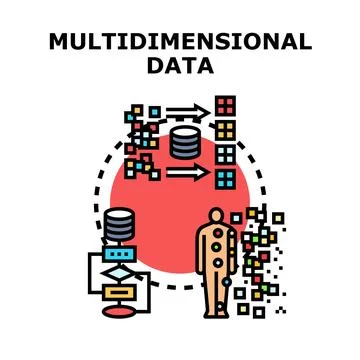 Multidimensional data processing and analysis concept イラスト素材