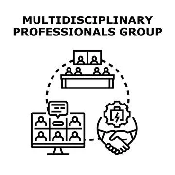 Multidisciplinary professionals group collaborating expertise concept Stock Illustration