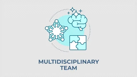 Multidisciplinary team blue concept icon animation Stock Footage 344176070