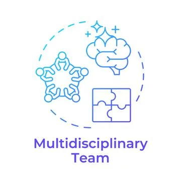 Multidisciplinary team blue gradient concept icon Stock Illustration