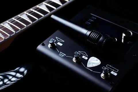 Multieffects Processor for Electric Guitar Stock Photos