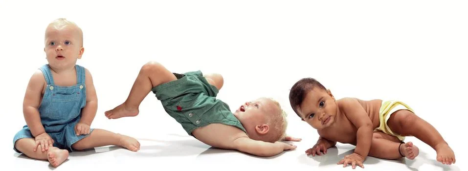 Multiethnic babies Stock Photos