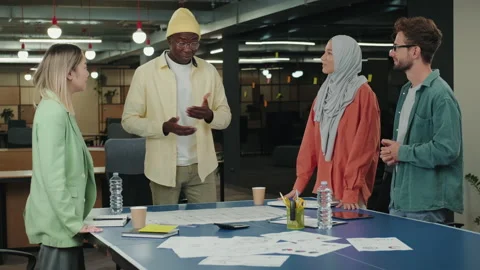 Multiethnic design team celebrating a successful event. Stock Footage 209172610