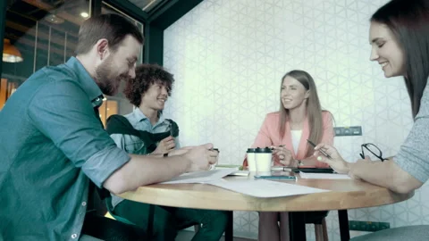 Multiethnic Friendly Creative Business Team Meeting And Brainstorming In Modern Stock Footage 92172889