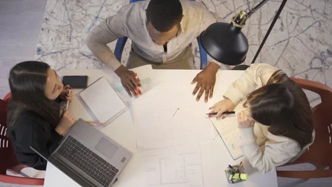 Multiethnic group of colleagues working on project. Stock Footage 228804144