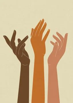 Multiethnic love postcard minimalist vector illustration. Multiracial love. 库存插图