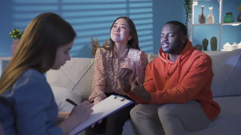 Multiethnic married couple are having problems in their marriage  Stock Footage 228807337